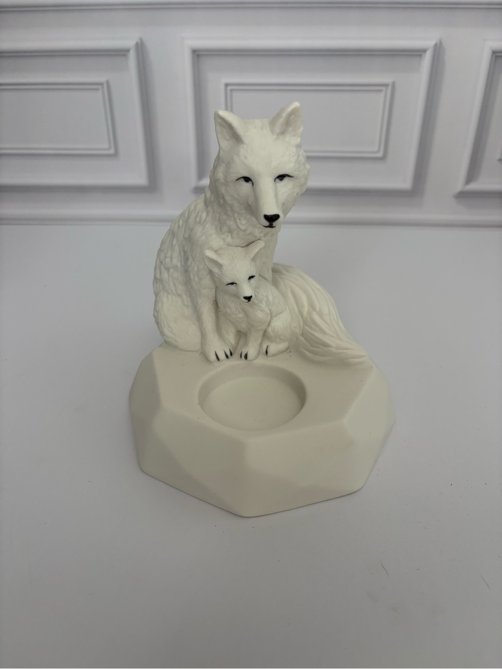 PartyLite Arctic Fox & Kit Tea Light Candle Holder